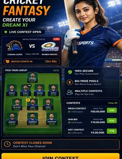 SlotsMasterWin (online slots real money india) fantasy cricket & matchday visual 3